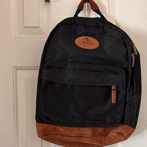 Vintage 90’s Cherokee Black Backpack with Brown Suede Trim